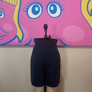 Claude Montana Navy High Waist Shorts